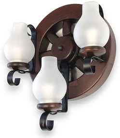 Aplica de perete rustica fabricata manual din lemn Roata WOOD-RO-AP3
