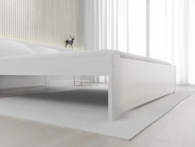 Pat dublu Culoare alb, IKAROS 160 x 200 cm Saltele: Fara saltea, Somiera pat: Cu lamele drepte