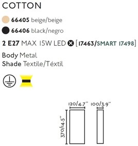 Aplica de perete ambientala design modern COTTON 2L bej