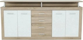 Comoda JUNO - JACHIM NEW, stejar sonoma/alb, PAL, 195x37x97 cm