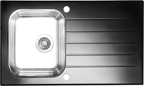 Chiuveta inox Alveus Glassix 10 inox - negru 86x50 cm