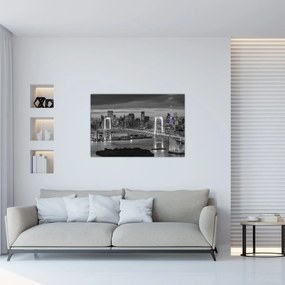 Tablou - Orașul mare cu turnul mov (90x60 cm)