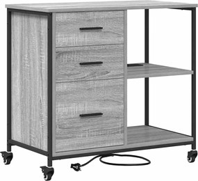 vidaXL Cabinet cu Stație de Încărcare Gri Sonoma 76 x 41 x 72 cm