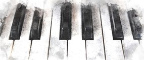 Tablou - Pian, acuarelă (120x50 cm)