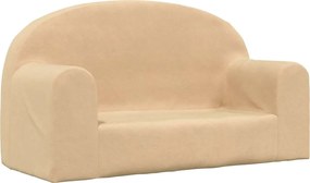 vidaXL Canapea pentru copii cu 2 locuri, cremă moale de pluș
