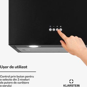 Klarstein Structura, hotă, extracție / recirculare, max. 624 m³ / h, EEC A, LED, neagră