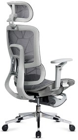Scaun ergonomic pentru birou gri cu mesh și brațe reglabile 4D  SYYT 9520