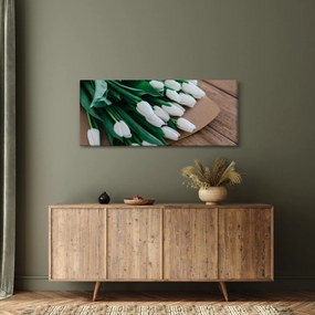 Tablou cu buchet de lalele albe (120x50 cm)