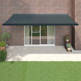 Copertina retractabila, antracit, 5x3 m, textil si aluminiu