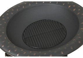 Șemineu portabil cu capac Cattara Teide, ø 88,5 cm, negru