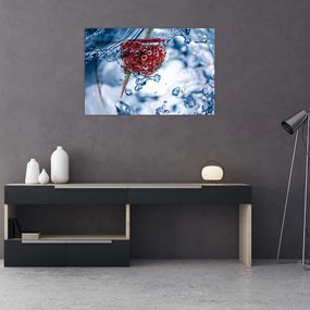 Tablou - detailu zmeură în apă (90x60 cm)