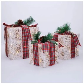 Solight 1V291 - Set de 3 LED-uri, lumini de Crăciun 48xLED/3,6W/230V IP44 alb cald