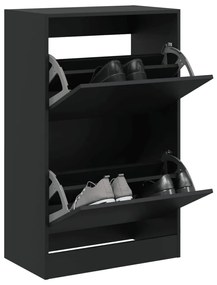 vidaXL Pantofar, negru, 60x34x96,5 cm, lemn compozit