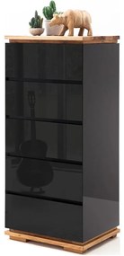 Comodă ARVI, negru/stejar