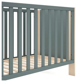 Pătuț în culoare naturală/verde prăfuit 60x120 cm Esteban – Marckeric