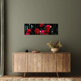 Tablou - Dansul macilor (cu ceas) (90x30 cm)