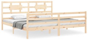 3194456 vidaXL Cadru de pat cu tăblie Super King Size, lemn masiv
