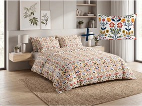 Set de lenjerie din polybumbac FOLKLORIA POLY colorat + husa de perna 50 x 70 cm GRATUIT