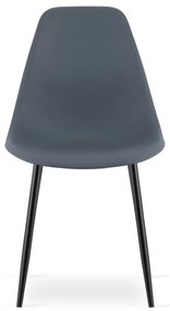 Set 4 scaune gri ardezie OSAKA cu picioare negre