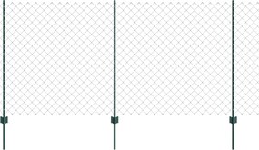 vidaXL Gard cu Stâlp Verde 1,2 x 25 m Oțel și PVC