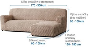 Gaico Huse bielastice MOSAICO bej canapea cu otoman dreapta (l. 170 - 300 cm)