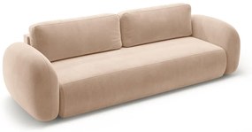 Canapea bej extensibilă/cu spațiu de depozitare cu tapițerie din catifea 262 cm Tonale – Cosmopolitan Design