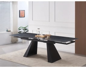 Masa dining extensibila, grafit neagra, 160-240x90 cm, SALAL