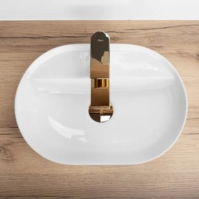 REA-U6617 - Lavoar pe blat AURA 30x42 cm ceramică/alb lucios