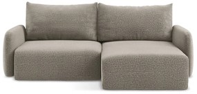 Colțar bej extensibil/cu spațiu de depozitare (cu colț pe partea dreaptă) Kalena – Makamii