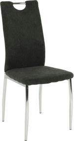 Scaun OLIVA NEW, gri maroniu/crom, textil/metal, 42x52x97 cm