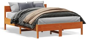 vidaXL Cadru de pat fără saltea, maro ceruit 150x200 cm lemn masiv pin