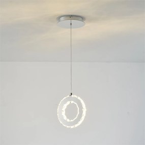 Lustra LED suspendata design modern Girona crom