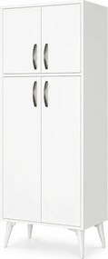 Dulap MDL0101, alb, PAL melaminat, cu 4 usi, 63x35x155 cm