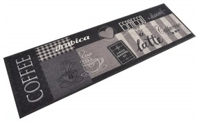 vidaXL Covor de bucătărie lavabil Coffee, negru, 45x150 cm, catifea