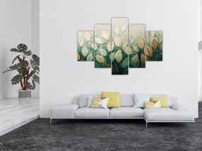 Tablou - Frunze verzi-aurii (150x105 cm)