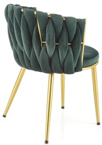 Scaun K517 velvet verde/auriu