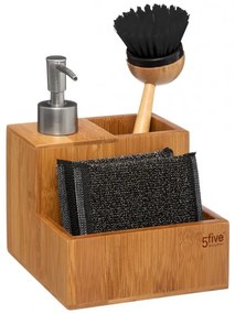 Dispenser sapun vase Arjd, bambus, 4 piese