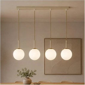 Brilagi - Lustră suspendată pe cablu MILO 4xE27/60W/230V bej/auriu