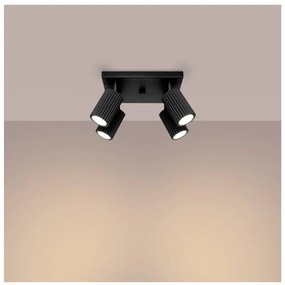 Spot negru din metal ø 6,5 cm Gleam – Sollux