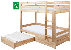 Pat supraetajat cu bariera, 90x200, molid, BENY