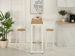 Set masă scaune pentru sufragerie Remma (stejar + alb) (pentru 2 persoane). 1111873