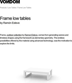 Masuta de exterior / interior design modern premium FRAME COFFEE TABLE 54089 Vondom