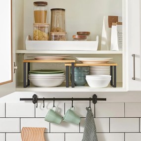 Set de organizatoare din bambus CEZAR, 2 piese, maro/negru SongmicsHome