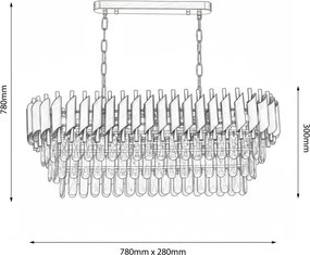 Brilagi - Candelabru pe lanț ECLIPSE, 10x E14/10W/230V, 78x28 cm, auriu