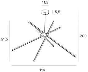 Lustră LED pe cablu MAXLIGHT P0270 SPIDER LED/33W/230V alb