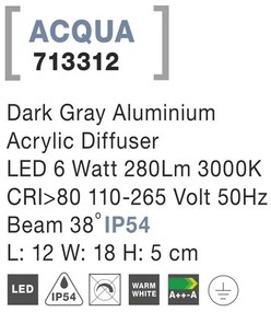 Aplica perete LED ambientala de exterior IP54 ACQUA NVL-713312
