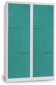 Dulap metalic Z, 120 x 50 x 180 cm, blocare, verde - ral 6033
