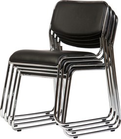 Scaun vizitator Eco, negru, 40x43x76 cm