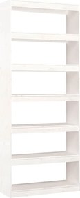 vidaXL Bibliotecă/Separator cameră, alb, 80x30x199,5 cm lemn masiv pin