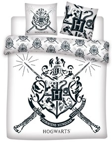 Harry Potter White dublu, dublu cuvertură de pat 240×220cm, 65x65 cm